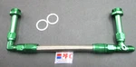 06 An Holley 4150 Dual Inlet Carb Fuel Line W/steel Braid Hose Show Polish Green. Fixed Price $137.95.