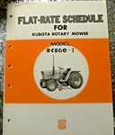 Kubota Flat Rate Schedule Manual Rotary Mower Model RCB60-I. Fixed Price $19.95.