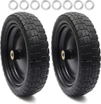 2-PACK 13" Flat Free Tire Wheel For Garden Wagon Cart Hand Trucks Lawn Mower. Fixed Price $60.78.