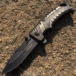 8"" Defender Xtreme Spring Assisted Knife Black Handle With Seat Belt Cutter. Fixed Price $10.99.