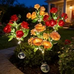 Solar Rose Flower Lights Outdoor Waterproof Garden Stake Lamp Lawn Yard Decor. Fixed Price $14.24.