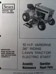 Sears Craftsman Lt 10 Varidrive 36" Lawn Tractor 917.255350 Owner & Parts Manual. Fixed Price $89.96.