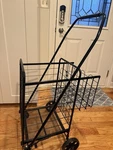 Costway Heavy Duty Folding Double Basket Utility Shopping Cart - Black.... Fixed Price $67.99.