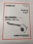 Homelite Illustrated Parts Catalog List Book Manual Blower HB-100 18107. Fixed Price $11.24.
