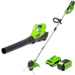 Greenworks 40V Cordless Yard Tool Trimmer + Blower (2.0AH), Green/black. Fixed Price $190.39.
