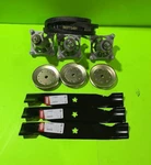 Husqvarna Yth 2348 48" Lawn Mower Deck Rebuild Kit Spindles Blades Belt Pulleys. Fixed Price $98.25.