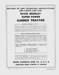 David Bradley Super Power Manual 5/54 917.57561 (please Read Description). Fixed Price $8.95.