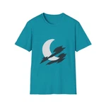 Unisex Softstyle T-shirt Rough Brush Arcs Half-hidden Moon Jagged Clouds Night. Fixed Price $22.69.