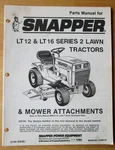 Snapper LT12 & LT16 Series Lawn Tractors Mower Attachments Parts Manual. Fixed Price $10.99.