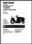 Craftsman 917.270821 User Manual 19.5 Hp Electric Start Automatic 42 Tractor. Fixed Price $23.95.