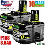 2PACK For Ryobi 8.0AH P108 High Capacity Battery 18VOLT Lithium-ion One Plus. Fixed Price $33.80.