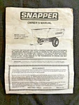 Snapper Owner's Manual For Model 61910 Utility Dump Cart. Fixed Price $9.99.