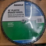 Arnold 12 In. Plastic Mower Wheel 490-324-0002 Load Rating Per 50 Lbs. Fixed Price $14.95.