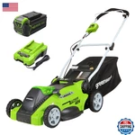 Greenworks 40V 16 Cordless Lawn Mower Ultra-light Push 4.0AH Battery. Fixed Price $418.58.