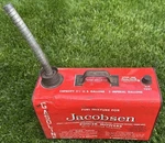 Vintage Jacobsen Metal Fuel Gasoline 2-1/2 Gallon Tank Can Power Mowers. Fixed Price $49.95.