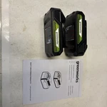 (2)GREENWORKS 24V 2.0AH Lithium-ion Power Tool BATTERY.A11 0022. Fixed Price $36.95.