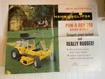 Rare Vintage Hahn Eclipse Pow-r-boy 200 Riding Mower Advertising Sign 28"X21". Fixed Price $149.99.