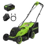 Greenworks 24V Brushless Cordless Lawn Mower Kit 5.0AH Usb-c Battery LM1402. Fixed Price $224.99.