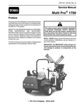Toro Multi Pro 1750 Service Manual Printed Coil Bound 350 Pages. Fixed Price $45.00.