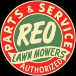 Reo Lawn Mowers Sales & Service New Metal Sign: 12" Dia. Round. Fixed Price $27.88.
