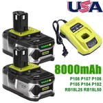For Ryobi One Plus High Capacity Battery P108 18VOLT Lithium-ion P107 8.0AH. Fixed Price $190.68.