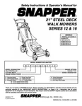 Owner Manual Snapper 21 Steel Deck Walk-behind Mowers Series 12 & 16. Fixed Price $21.95.