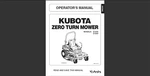 Kubota Zero Turn Mower Models Z724X And Z726X Maintenance Owner Manual. Fixed Price $33.99.