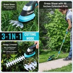 Duratech 3-IN-1 Handheld Electric Grass Trimmer & Hedge Shears For Yard Lawn. Fixed Price $43.99.