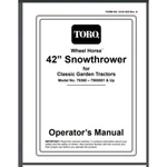 Toro Wheel Horse 79360 42 Inch Snow Blower Thrower Attachment Owner Manual 26 Pg. Fixed Price $13.95.