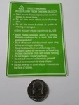 Reproduction Lawn-boy Commercial 8461 Mower Deck Safety Instruction DECAL.612880. Fixed Price $5.99.