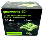 Greenworks Powerall Dual Port Rapid Charger 24V 4AH Usb Batteries Pack. Fixed Price $29.00.