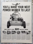 1958 Print Ad Reo Power Lawn Mower Reel & Rotary Types Quieter Than Most Engines. Fixed Price $11.09.