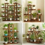 Wooden Multi Tier Plant Stand Flower Rack Shelf Bonsai Holder Home Garden Corner. Fixed Price $46.96.