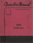 Ih Owner's Manuai 268 Mounted Row Cultivator For Farmall 504 Tractor. Fixed Price $25.00.