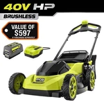 Ryobi 40V Hp Brushless 20" Battery Walk Behind Push Lawn Mower W/6.0 Ah. Fixed Price $379.99.