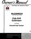 Farmall Cub 144 Cultivator Tractor Owner Operator Manual. Fixed Price $10.34.