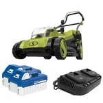 Sun Joe Mulching Walk Behind Lawn Mower, 11 Gallon Grass Catcher, 24V-X2-17LM. Fixed Price $299.99.