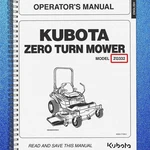 Kubota ZG332 Zero Turn Mower Operators Manual - Robust Wire Fixed Tough Covers. Fixed Price $20.13.