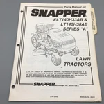 Snapper Mower Parts Manual ELT140H33AB LT140H38AB Lawn Tractor Series. Fixed Price $6.95.