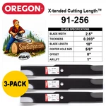 52" Cut Blades For Exmark MG16KA362P, MG481KA362, MG481KA362CA, Oregon 91-256(3). Fixed Price $72.10.