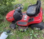 Poulan Gas Riding Lawn Mower Electric Start Side Discharge PX105G42. Fixed Price $100.00.