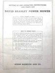 Sears David Bradley Tractor Sickle Mower Implement 917.50927 Owner &parts Manual. Fixed Price $76.99.
