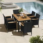 7PCS Rattan Patio Furniture Set Outdoor Dining Table With 6 Chairs. Fixed Price $359.99.