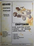 Sears Craftsman 8 H.p Lawn Tractor & 30" Mower Owner Parts Manual 502.254210. Fixed Price $72.24.