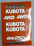 Kubota Bx 25 Decals Backhoe Tractor Kit - Black Outline Brush Aluminum. Fixed Price $79.99.