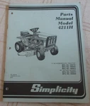 Simplicity 4211H Hp Hydrostatic Tractor Part Manual Original. Fixed Price $9.88.