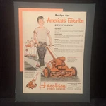 Vintage 1952 Jacobson Power Mower Advertisement. Fixed Price $12.00.