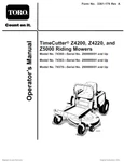 Toro Timecutter Z4200, Z4220, And Z5000 Riding Mowers Owners Manual. Fixed Price $20.45.