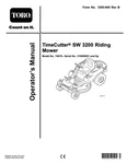 Owner's Manual Toro Timecutter Sw 3200 Zero-turn Riding Mower Model 74670. Fixed Price $19.95.