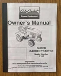 Tractor Owner's Manual Super Garden Cub Cadet Model 2182. Fixed Price $19.97.